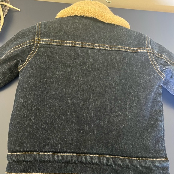 Miles The Label Organic Denim Blue Jean Shearling Jacket Infants - Picture 2 of 2